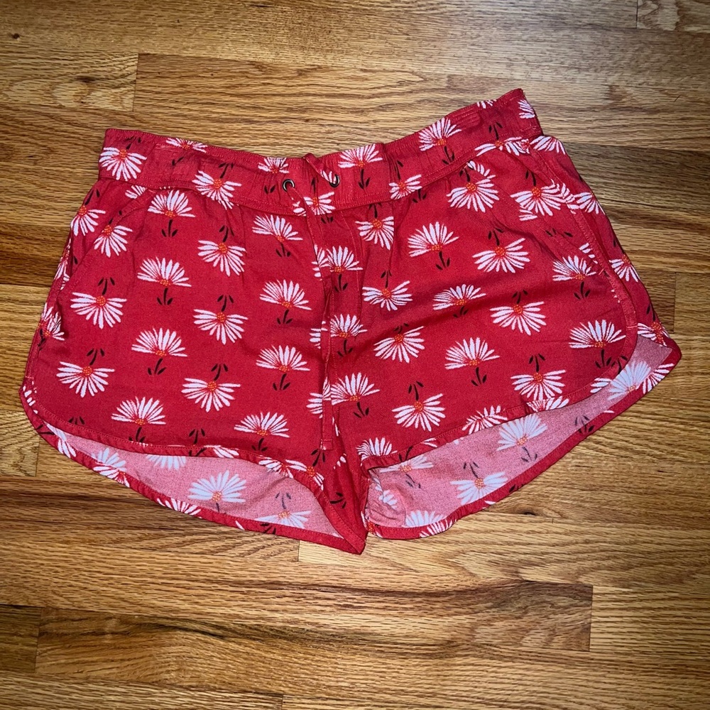 SO Red Floral Shorts
